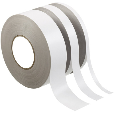 RS PRO White Double Sided Paper Tape, Non-Woven Backing, 12mm x 50m