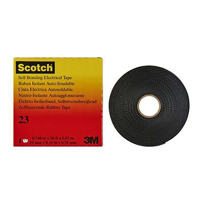3M Scotch 23 Black EPDM Electrical Tape, 25mm x 7m