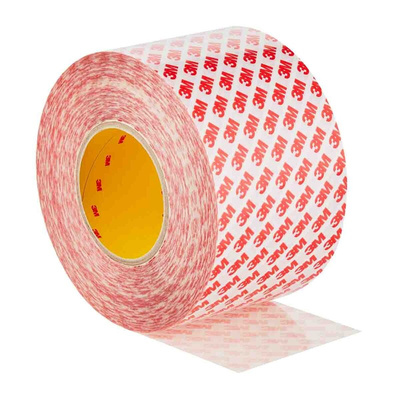 3M GPT -020F Clear Double Sided Plastic Tape, 0.202mm Thick, 11.3 N/cm, PP Backing, 100mm x 50m