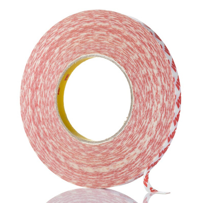 3M GPT -020F Clear Double Sided Plastic Tape, 0.202mm Thick, 11.3 N/cm, PP Backing, 12mm x 50m