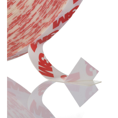 3M GPT -020F Clear Double Sided Plastic Tape, 0.202mm Thick, 11.3 N/cm, PP Backing, 19mm x 50m