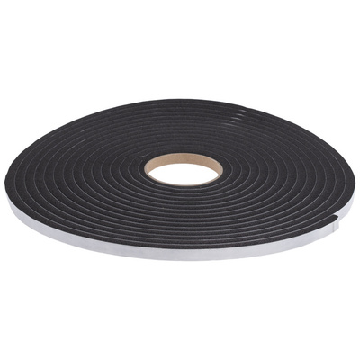 RS PRO Black Foam Tape, 12mm x 10m, 10mm Thick