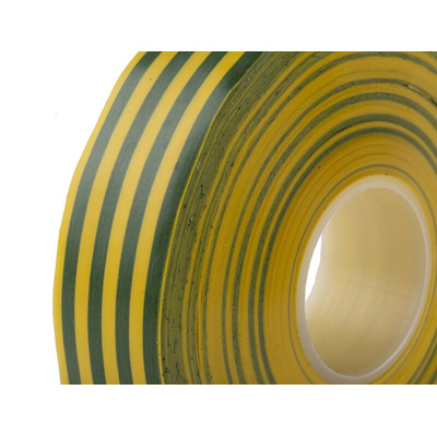 Advance Tapes AT7 Green/Yellow PVC Electrical Tape, 19mm x 33m
