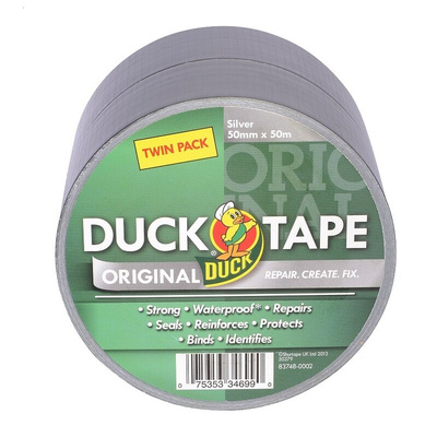 DUCK TAPE Duck Tape 211115 Duct Tape, 50m x 50mm, Silver, Gloss Finish