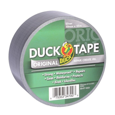 DUCK TAPE Duck Tape 222225 Duct Tape, 25m x 50mm, Silver, Gloss Finish