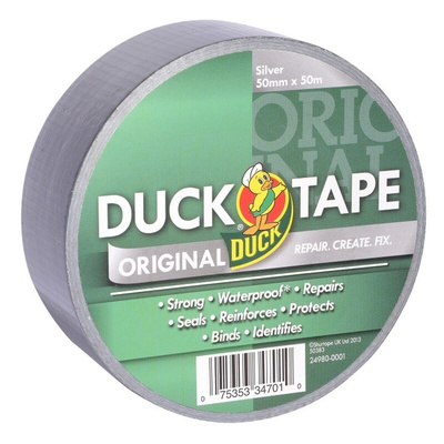DUCK TAPE Duck Tape 222226 Duct Tape, 50m x 50mm, Silver, Gloss Finish