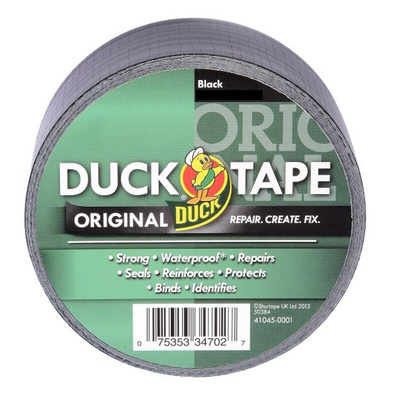 DUCK TAPE Duck Tape 222227 Duct Tape, 25m x 50mm, Black, Gloss Finish