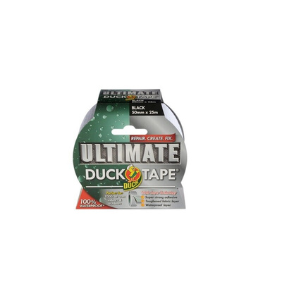 DUCK TAPE Duck Tape 232152 Duct Tape, 25m x 50mm, Black, Gloss Finish