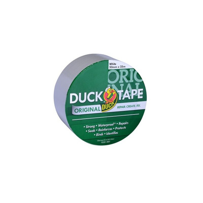 DUCK TAPE Duck Tape 232335 Duct Tape, 25m x 50mm, White, Gloss Finish