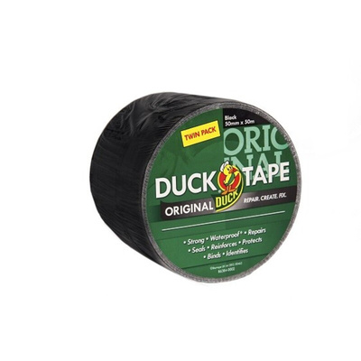 DUCK TAPE Duck Tape 232336 Duct Tape, 50m x 50mm, Black, Gloss Finish