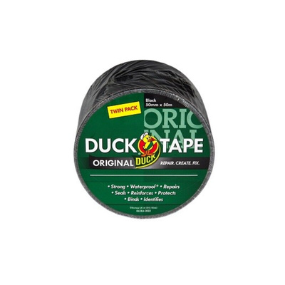 DUCK TAPE Duck Tape 232336 Duct Tape, 50m x 50mm, Black, Gloss Finish