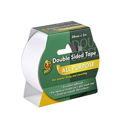 DUCK TAPE 232603 Clear Double Sided Polyester Tape, 0.11 (without liner) mm, 0.17 (with liner) mm Thick, Polyester Film