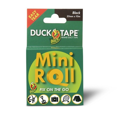 DUCK TAPE Duck Tape 260181 Duct Tape, 10m x 25mm, Black, Gloss Finish