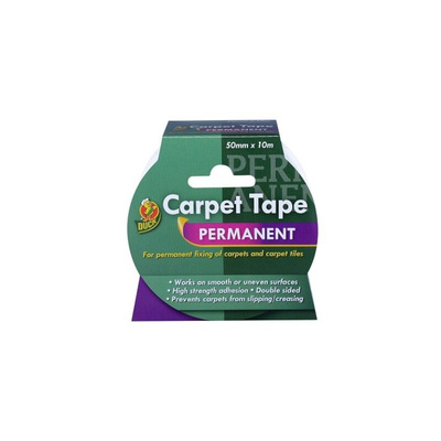 DUCK TAPE 260507 Clear Double Sided Adhesive Square, 0.29mm Thick, PE Backing, 50mm x 10m