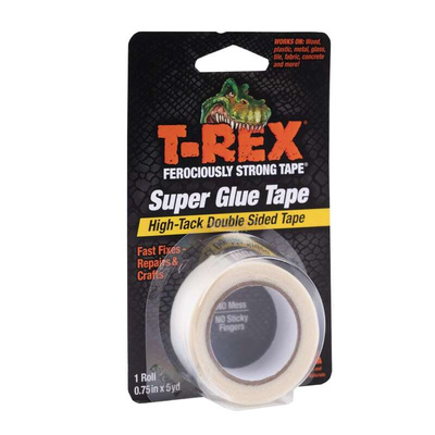 T-REX Double Sided Series 286853 Transparent Double Sided Polyester Tape, 0.127mm Thick, Paper Backing, 19mm x 4.5m