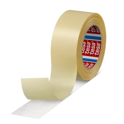 Tesa Double Sided Fabric Tape, 0.2mm Thick, Cloth Backing, 50mm x 25m