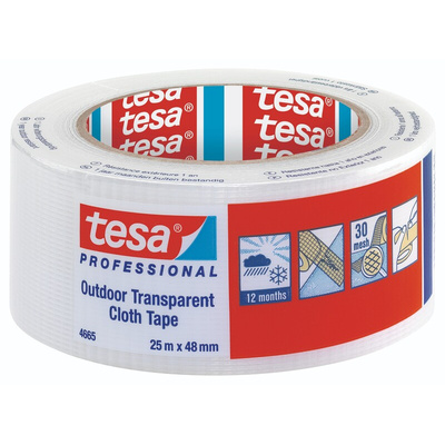 Tesa 4665 Cloth Tape, 25m x 48mm, Transparent