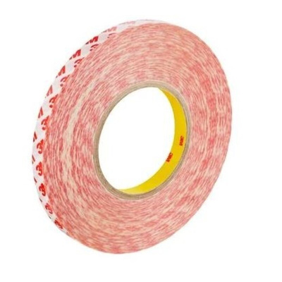 3M GPT Series White Double Sided Polyester Tape, 0.2mm Thick, Polyester Film Backing, 12mm x 50m