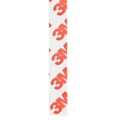 3M GPT Series White Double Sided Polyester Tape, 0.2mm Thick, Polyester Film Backing, 12mm x 50m