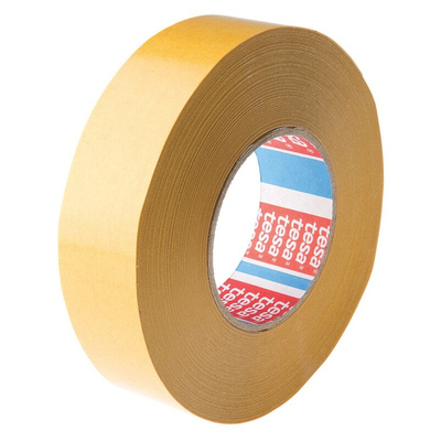 Tesa tesa fix Series 4970 White Double Sided Plastic Tape, 0.23mm Thick, 16.9 N/cm, PVC Backing, 38mm x 50m