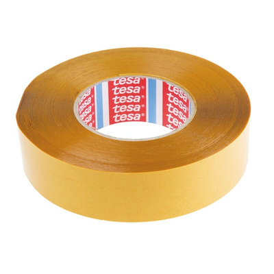 Tesa tesa fix Series 51970 Transparent Double Sided Plastic Tape, 0.22mm Thick, 17 N/cm, PP Backing, 38mm x 50m