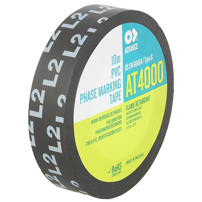 Advance Tapes AT4000 Black PVC Electrical Tape, 15mm x 15m