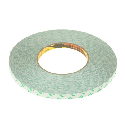 3M 9087 White Double Sided Plastic Tape, 0.26mm Thick, 5.2 N/cm, PVC Backing, 9mm x 50m