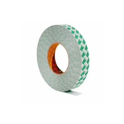 3M 9087 White Double Sided Plastic Tape, 0.26mm Thick, 5.2 N/cm, PVC Backing, 19mm x 50m
