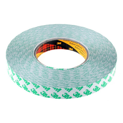 3M 9087 White Double Sided Plastic Tape, 0.26mm Thick, 5.2 N/cm, PVC Backing, 19mm x 50m