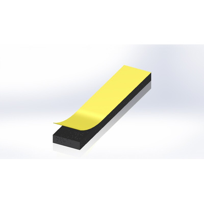 RS PRO Black Foam Tape, 10mm x 10m, 3mm Thick