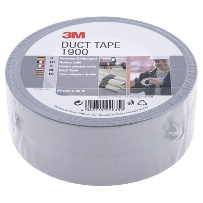 3M VALUE DUCT 1900 Scotch 1900 Duct Tape, 50m x 50mm, Silver