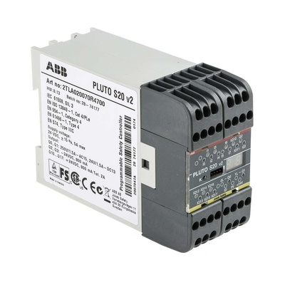 ABB Pluto 2TLA Series Safety Controller, 16 Safety Inputs, 4 Safety Outputs, 24 V dc