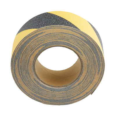 RS PRO Black/Yellow Polyethylene 18.3m Hazard Tape, 0.05mm Thickness