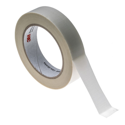 3M Scotch 69 Cloth Tape, 33m x 25mm, White, Glass Finish