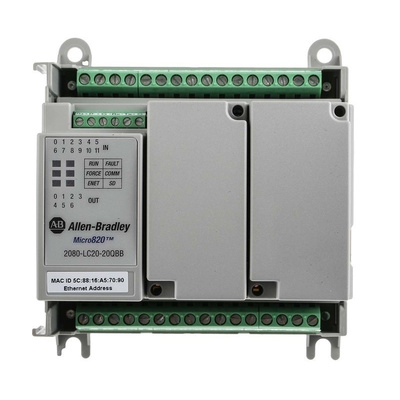 Allen Bradley PLC CPU - 12 Inputs, 8 Outputs, Ethernet Networking
