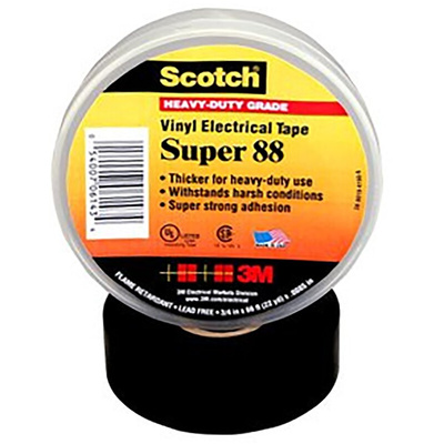 3M Scotch Super 88 Black PVC Electrical Insulation Tape, 50mm x 33m