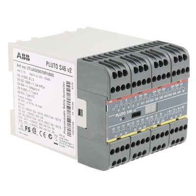 ABB Pluto S46 v2 Series Safety Controller, 24 Safety Inputs, 16 Safety Outputs, 24 V dc