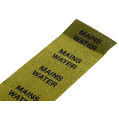 RS PRO Green PP, Vinyl Pipe Marking Tape, text Mains Water, Dim. W 50mm x L 33m