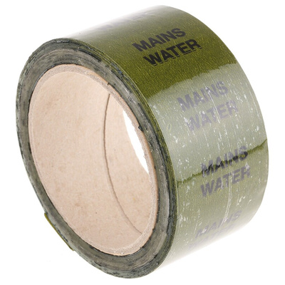 RS PRO Green PP, Vinyl Pipe Marking Tape, text Mains Water, Dim. W 50mm x L 33m