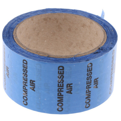 RS PRO Blue PP, Vinyl Pipe Marking Tape, text Compressed Air, Dim. W 50mm x L 33m