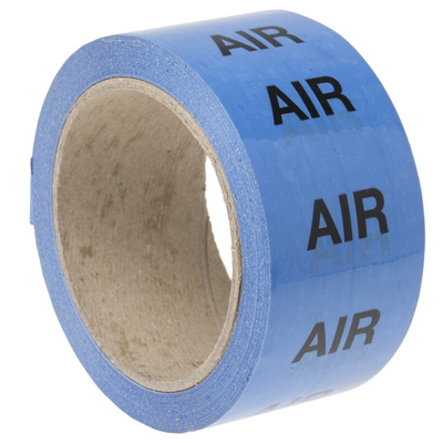 RS PRO Blue PP, Vinyl Pipe Marking Tape, text Air, Dim. W 50mm x L 33m