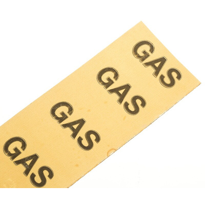 RS PRO Beige PP, Vinyl Pipe Marking Tape, text Gas, Dim. W 50mm x L 33m