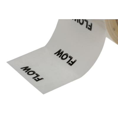 RS PRO White PP, Vinyl Pipe Marking Tape, text Flow, Dim. W 50mm x L 33m