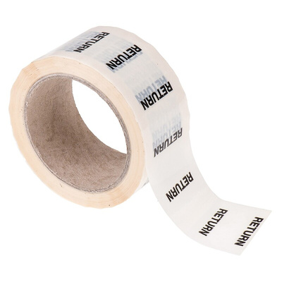 RS PRO White PP, Vinyl Pipe Marking Tape, text Return, Dim. W 50mm x L 33m