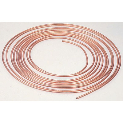 RS PRO 77 bar 10m Long Copper Pipe, 9.5mm Outer Diam. Copper