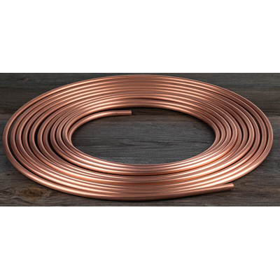 RS PRO 81 bar 10m Long Copper Pipe, 8mm Outer Diam. Copper