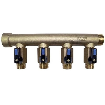 Watts Brass Pipe Fitting, Straight Compression Manifold, Male 3/4in to Male 1/2in