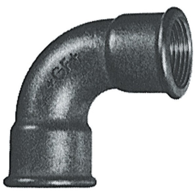 Georg Fischer Galvanised Malleable Iron Fitting, 90° Short Elbow, Female BSPP 1/2in to Female BSPP 1/2in