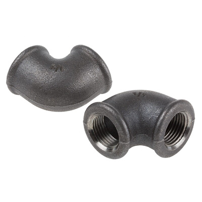 Georg Fischer Black Malleable Iron Fitting, 90° Elbow, Female BSPP 1/2in to Female BSPP 1/2in