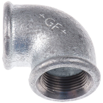 Georg Fischer Galvanised Malleable Iron Fitting, 90° Elbow, Female BSPP 3/4in to Female BSPP 3/4in